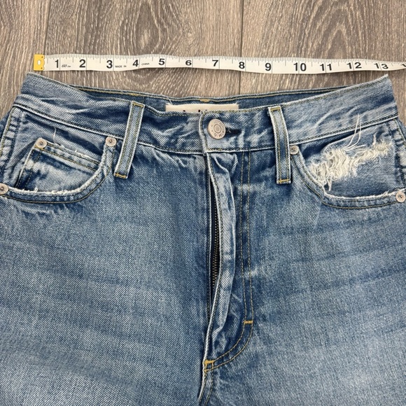 AMO Sophie High-Rise Crop Jeans Runaway Destroy Wash Distressed Size 26 - Picture 13 of 16